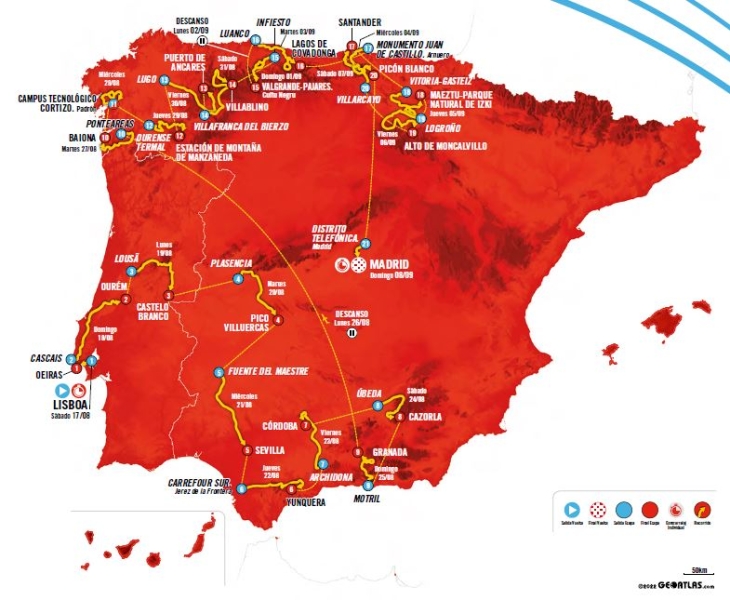 Вуэльта Испании-2024. Альтиметрия маршрута
