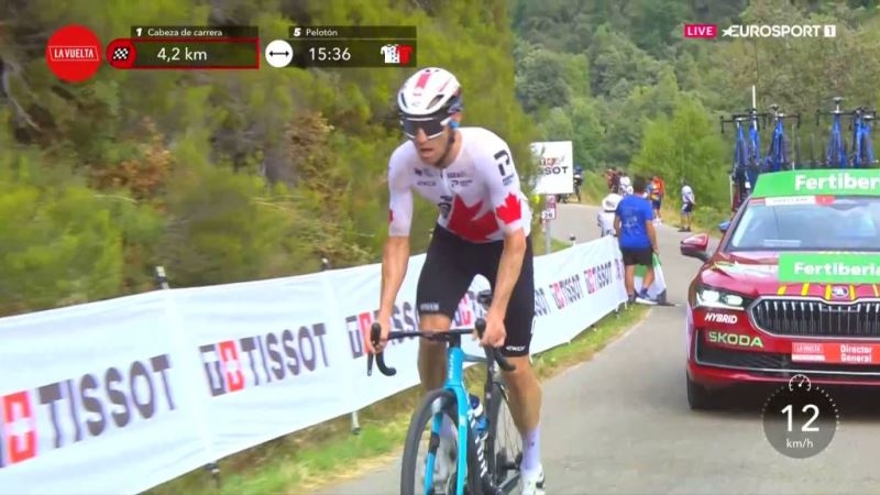 Майкл Вудс — победитель 13 этапа Вуэльты Испании-2024 с горным финишем на Пуэрто-де-Анкарес